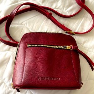 Portland Leather Petite Luna Crossbody bag in Sangria